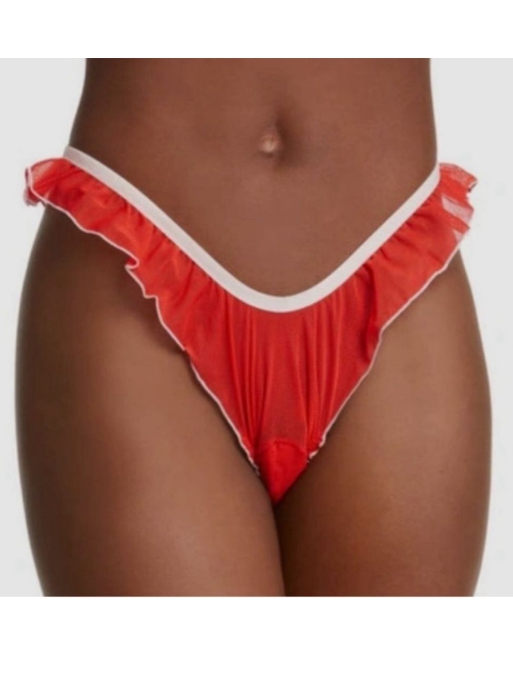 NWT Free People We Are HAH Fly Girl Mesh Panty Size XS Blood Orange Feminine